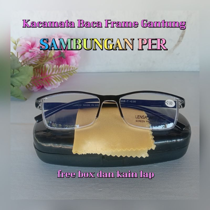 Jual Kacamata Plus Baca Antiradiasi Sambungan Per Frame Gantung