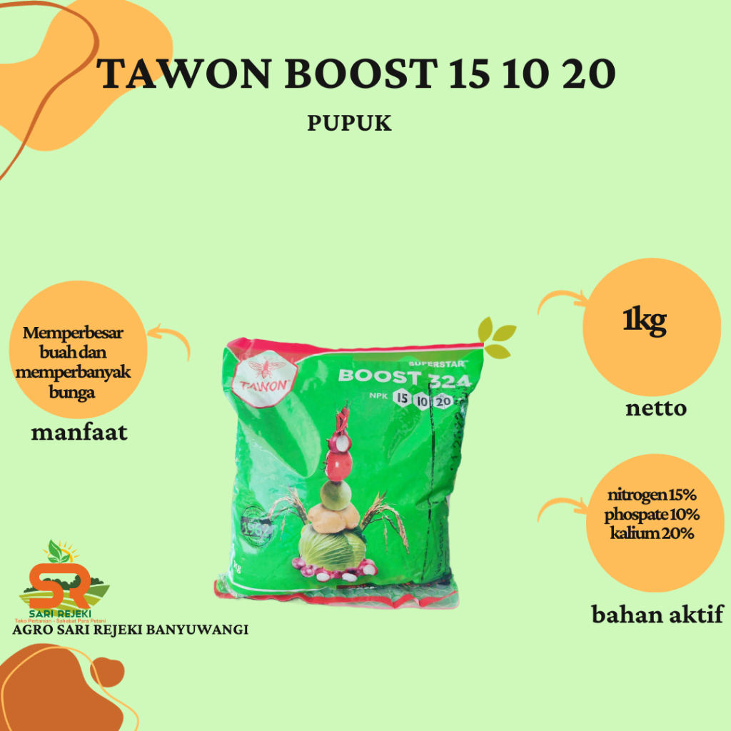 Jual PUPUK NPK SUPERSTAR BOOST TAWON 15 10 20 1KG Shopee Indonesia