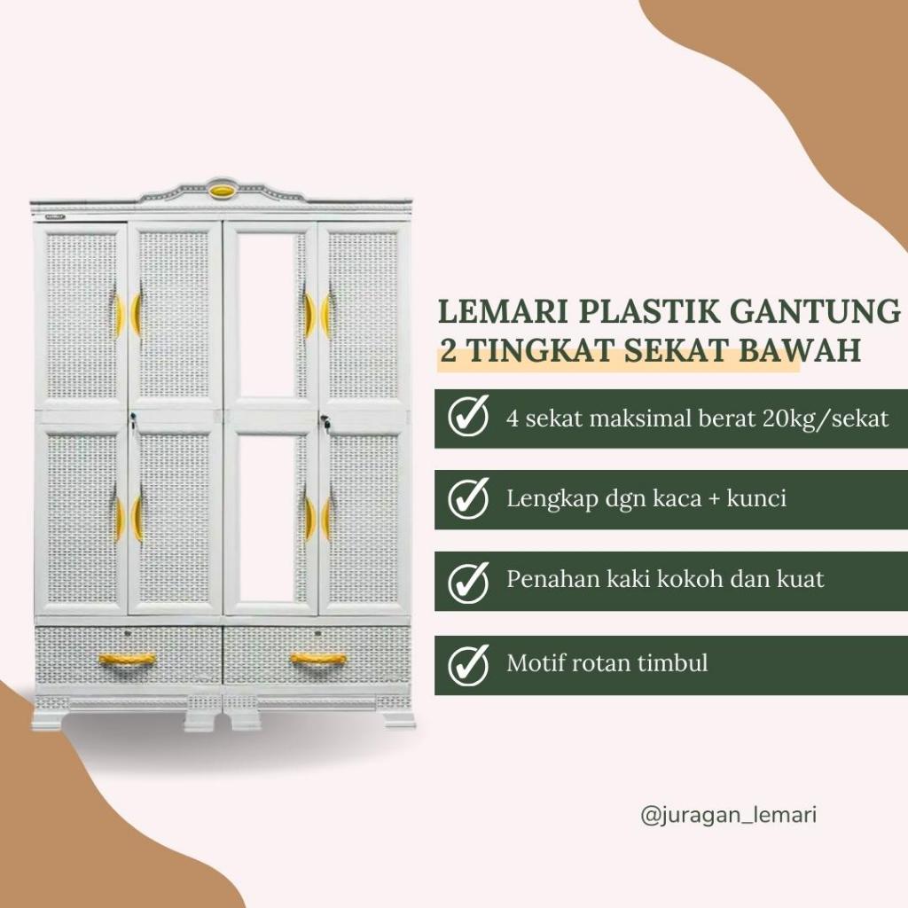 Jual LEMARI PLASTIK SUPER JUMBO MEWAH DESAIN ELEGAN CABROTA 466 22DK I