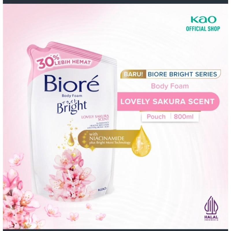 Jual Biore Bright Body Foam Lovely Sakura Sabun Mandi Cair Reffil