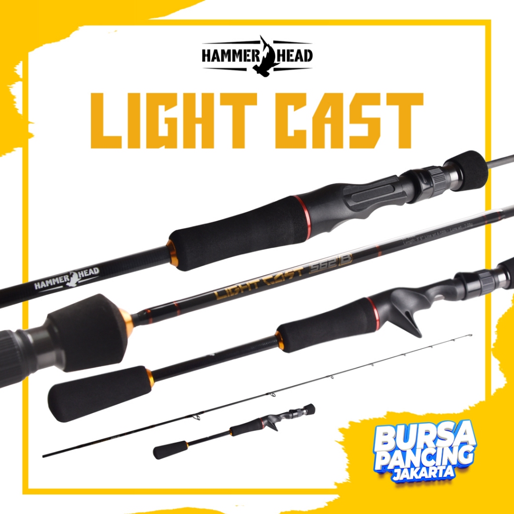 Jual HAMMERHEAD Joran Baitcasting LIGHT CAST 168cm 180cm Bahan Carbon