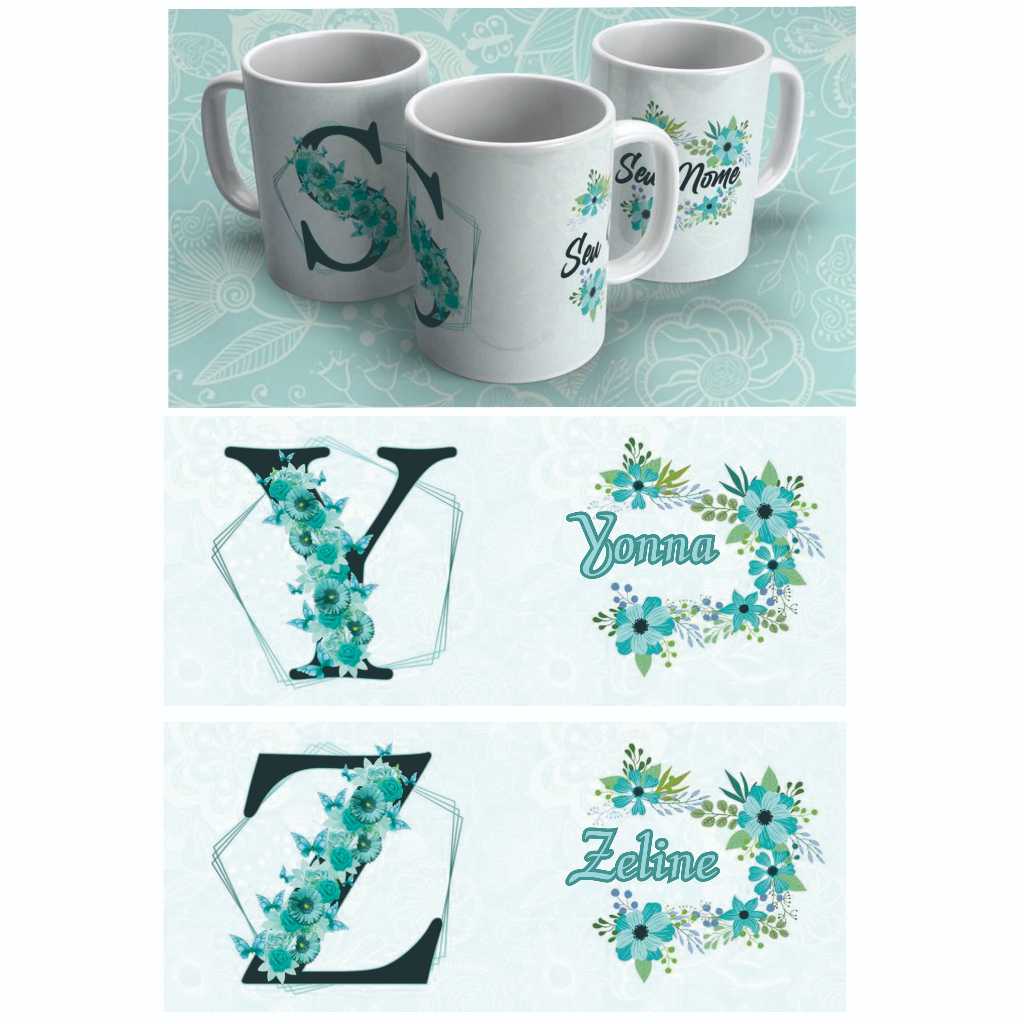 Jual Mug Nama Custom Biru Mug Nama Mug Custom Gelas Nama Gelas