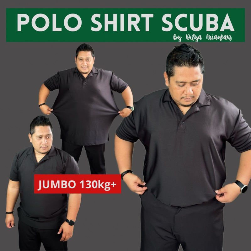 Jual Polo Shirt Scuba Jumbo Kaos Polo Jumbo Bigsize Oversize Shopee