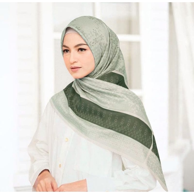 Jual SALE HIJAB NEW SAGE COD KERUDUNG VOAL MOTIF SEGI EMPAT