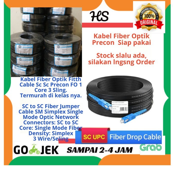 Jual Kabel Fiber Optik Precon Dropcore 200 Meter Siap Pakai Siap Pakai