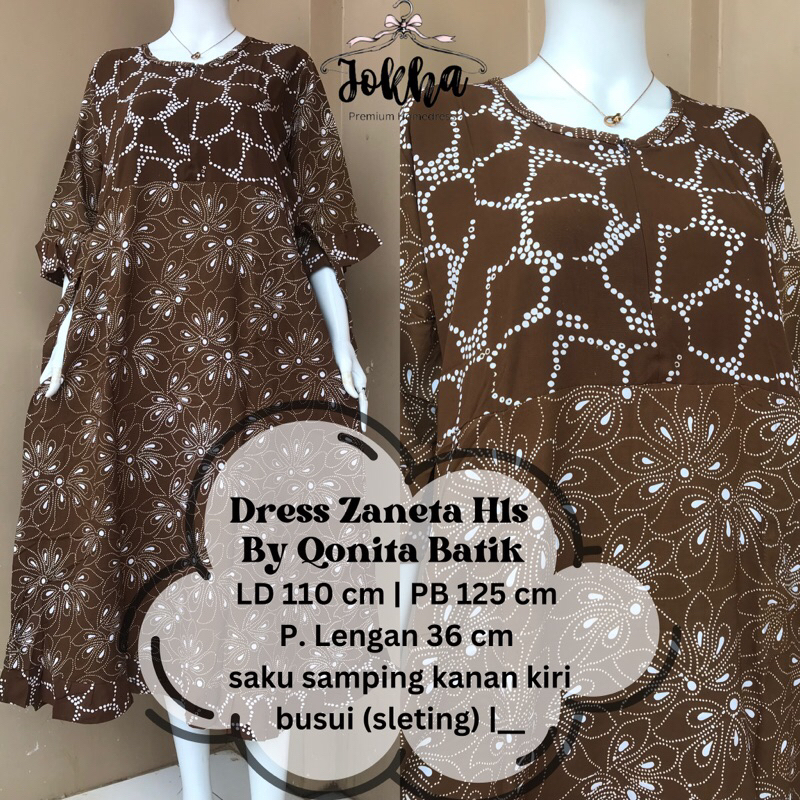 Jual Dress Zaneta Hls By Qonita Batik Pekalongan ORI 100 Shopee