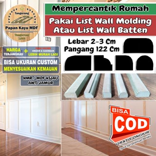 Jual Wall Moulding Lis Kayu Dinding Lebar 2 3 Cm HMR PREMIUM DIY