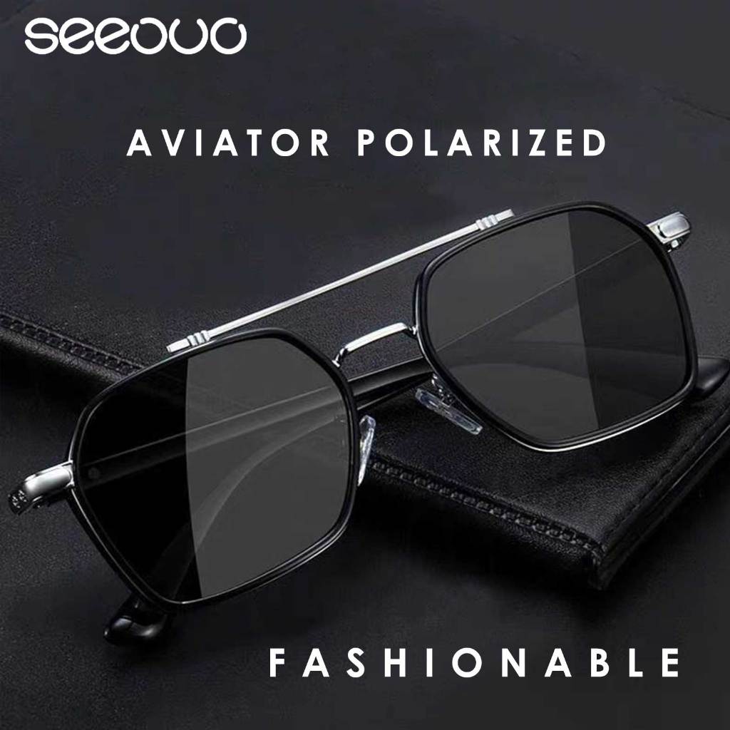 Jual Seeouo Kacamata Hitam Sunglasses Polarized Model Aviator Kotak