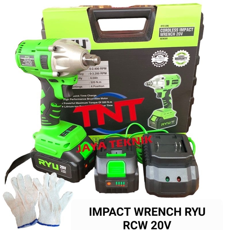 Jual MESIN CORDLESS IMPACT WRENCH RYU RCW 20V MESIN PEMBUKA BAUT