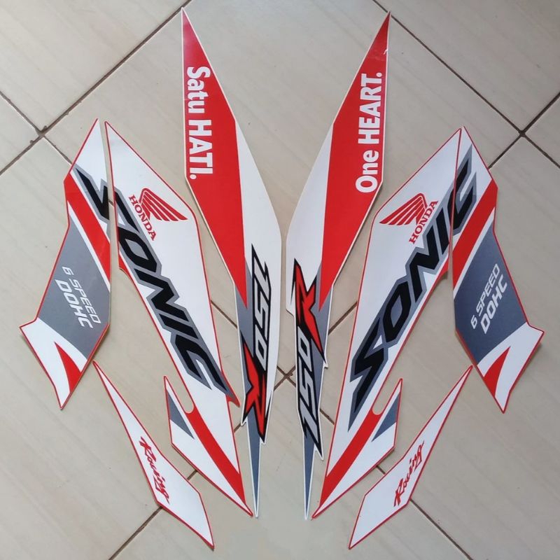 Jual Stiker Striping Motor Sonic R Merah Sticker Lis Body