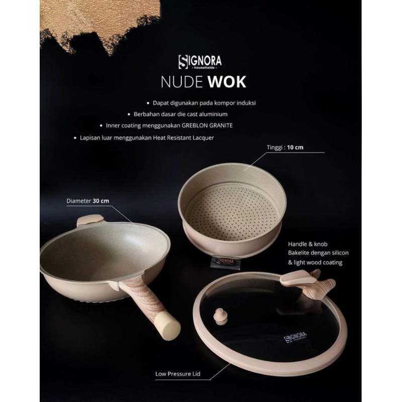 Jual NUDE SERIES WOK SIGNORA Free Skillet 24 Cm Shopee Indonesia