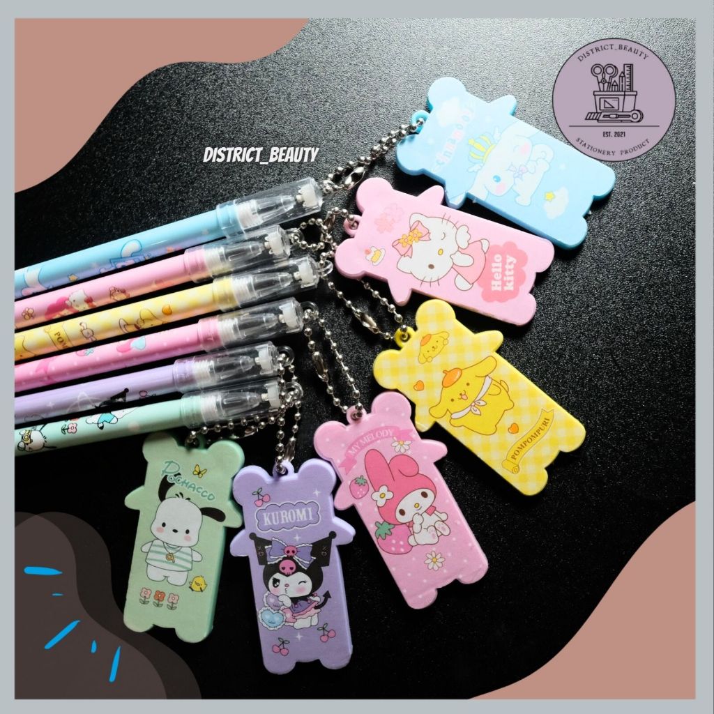 Jual PULPEN GANTUNGAN KACA SANRIO PEN GEL KACA SANRIO PULPEN LUCU