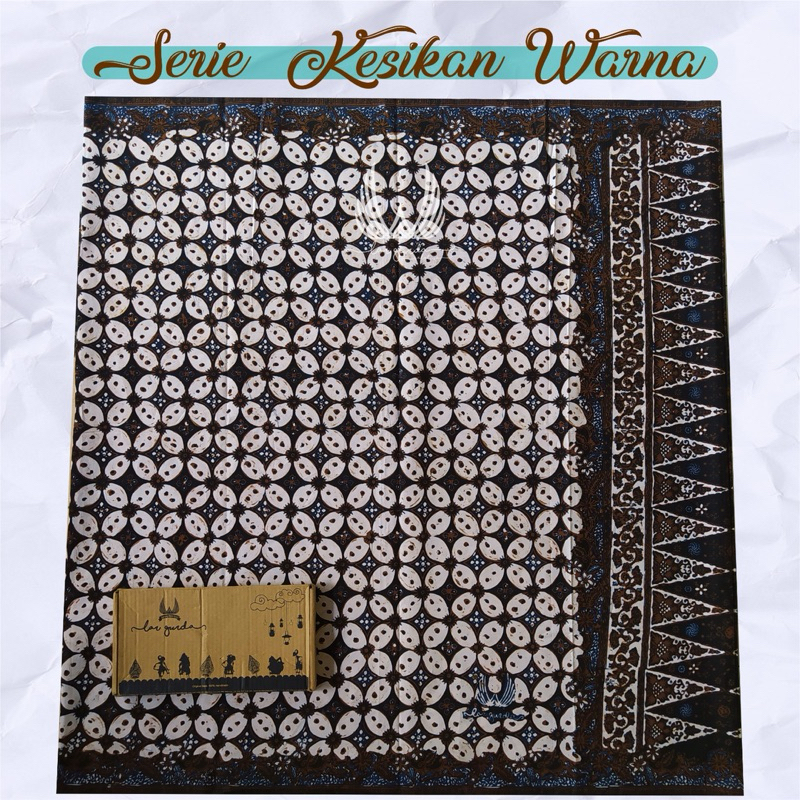 Jual Sarung Batik Largurda Serie Kesikan Warna Biru Motif Kawung