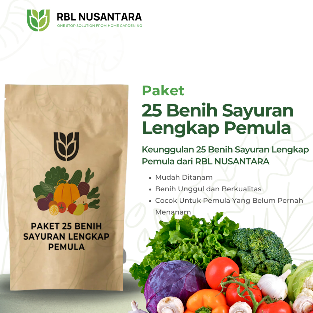 Jual Bibit Sayur Sayuran 25 Macam Benih Paket Lengkap Shopee Indonesia