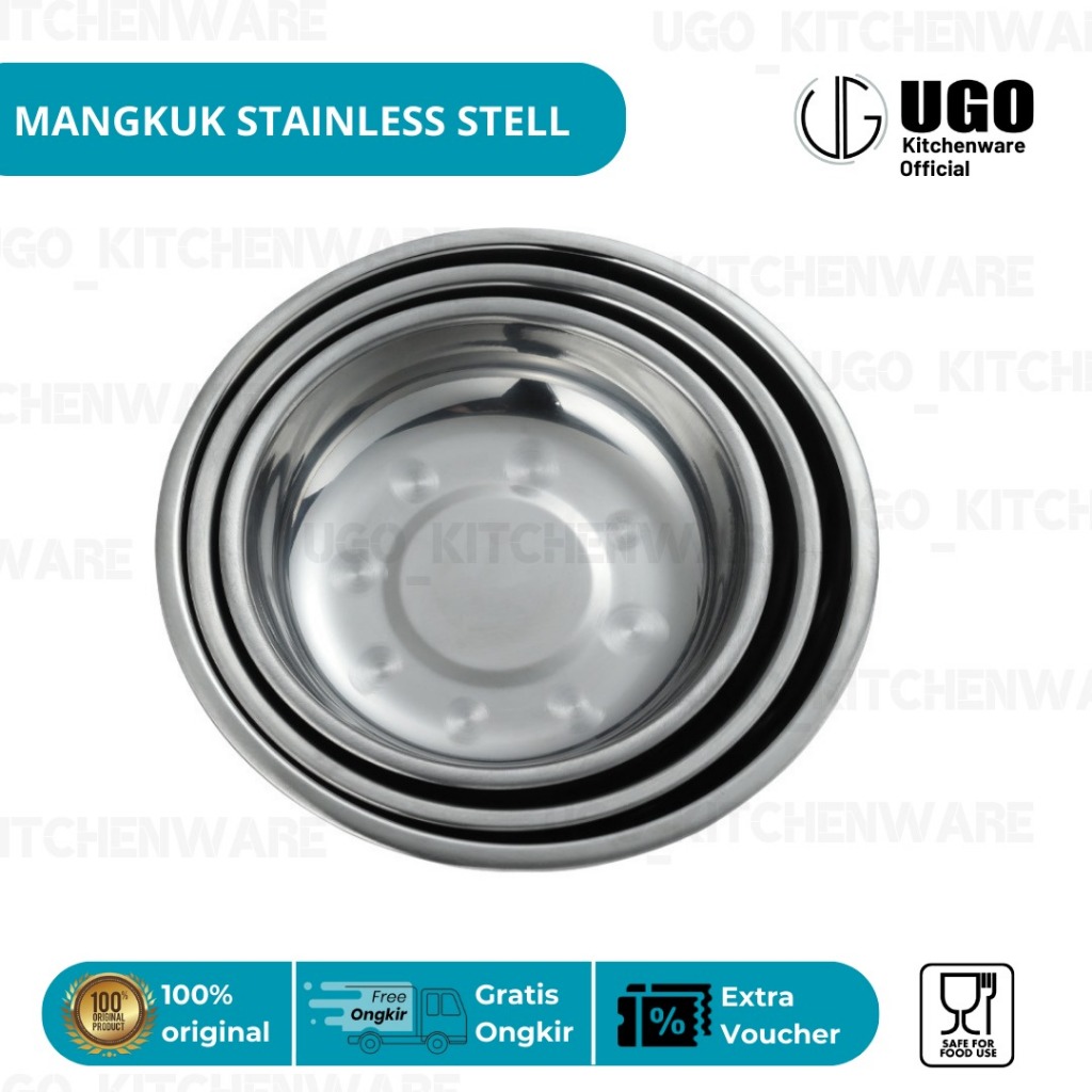 Jual Ugo Mangkok Stainless Steel Serbaguna Cm Cm Cm Cm Baskom