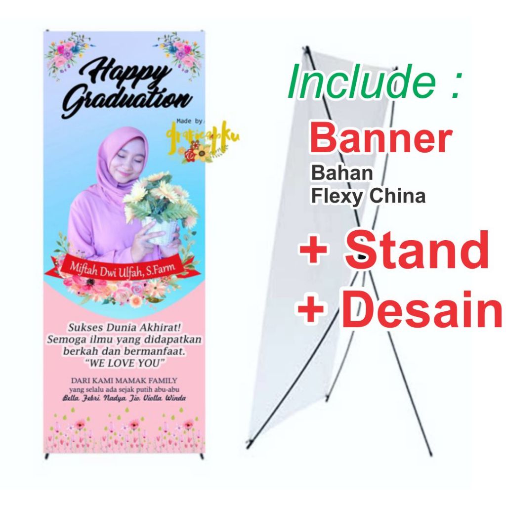 Jual Cetak X Banner Jualan Banner Pernikahan Wisuda Ulang Tahun Bahan