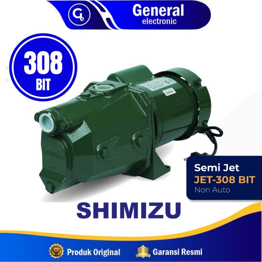 Jual Pompa Air Semi Jet Pump Shimizu 308 Bit Non Otomatis 250w