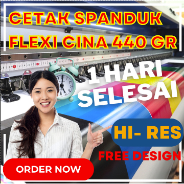 Jual CETAK SPANDUK BANNER FLEXI CHINA 440 GR 1 HARI JADI Shopee