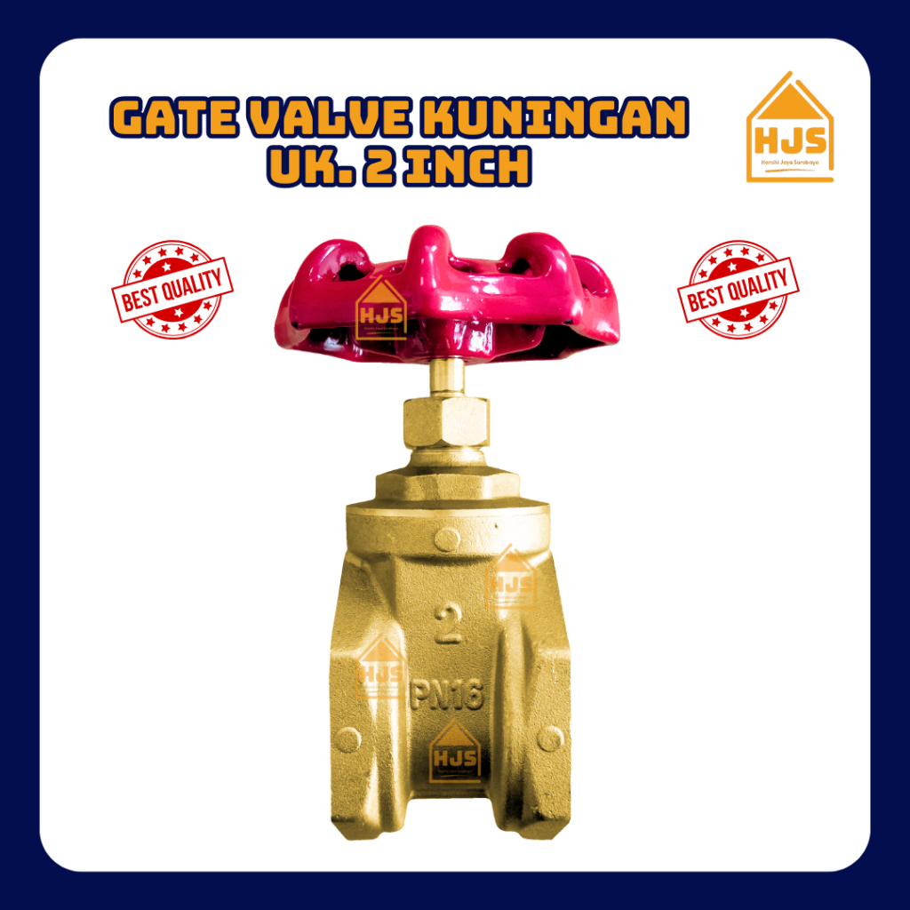 Jual HJS Gate Valve Kuningan 2 Inch Stop Kran Putar Kuningan