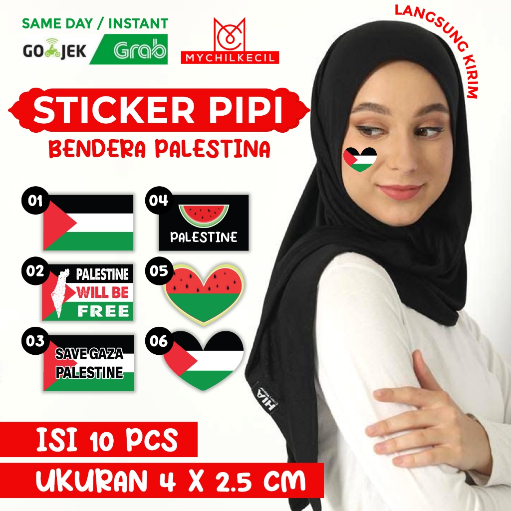 Jual Sticker Pipi Bendera Palestine Free Palestine Stiker Bendera