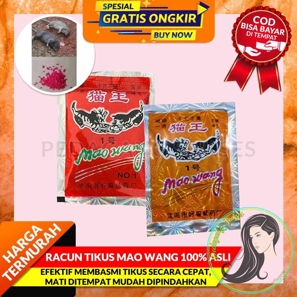 Jual Racun Tikus Mao Wang Asli Hollogram Merah Oren Hijau Racun