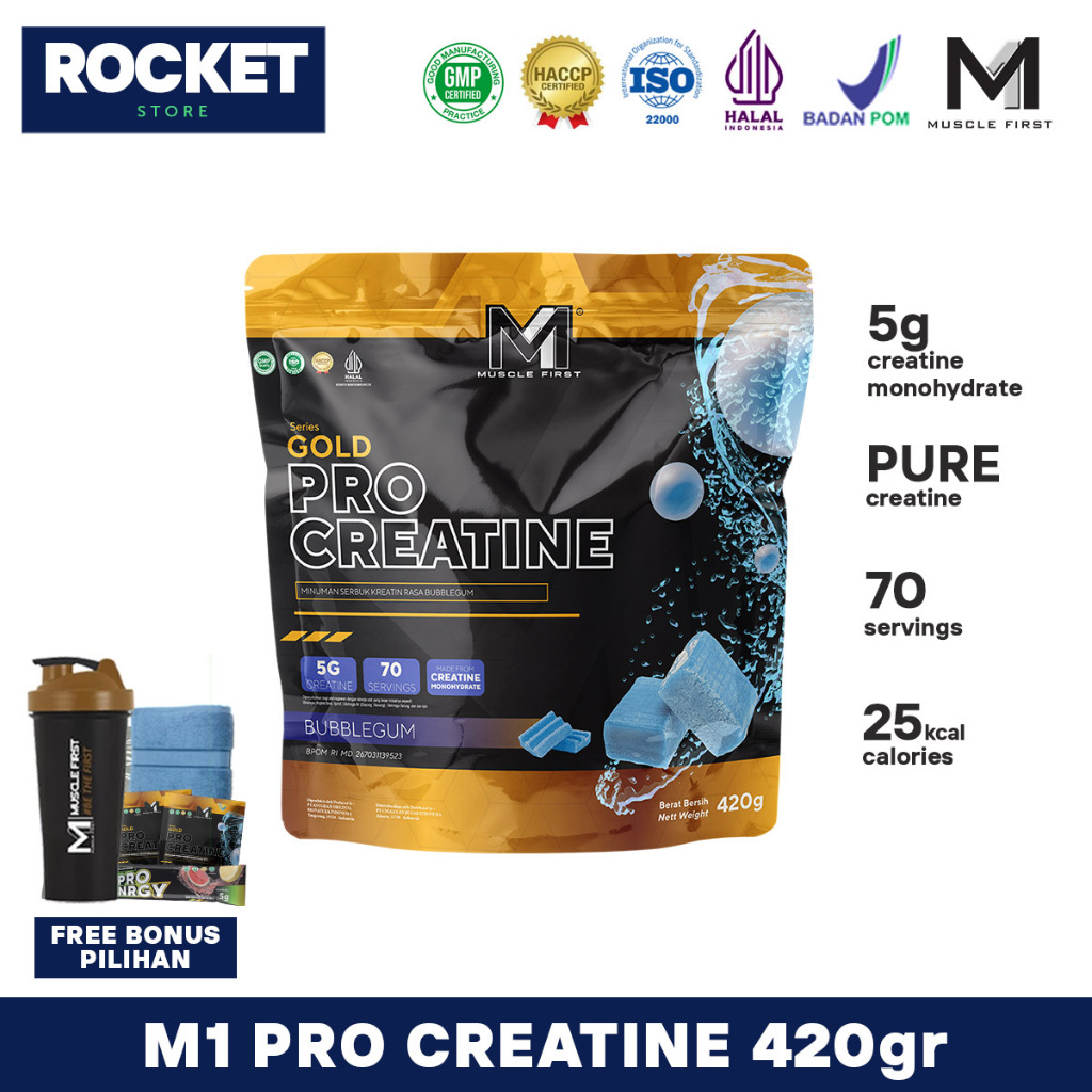 Jual M1 Muscle First Pro Creatine Kemasan Pouch 420 Gram 70 Serving