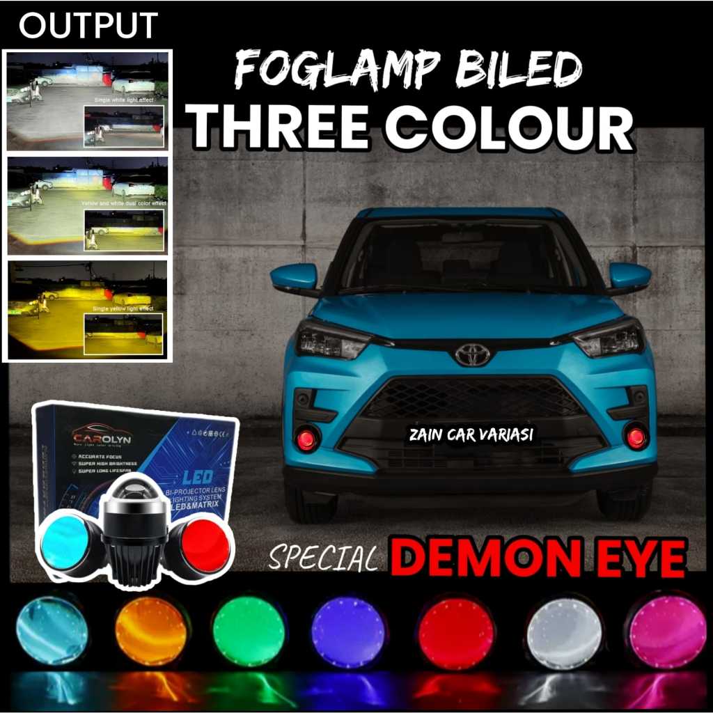 Jual Foglamp Biled Warna Raize Rocky Demon Eye Lampu Variasi Mobil Q