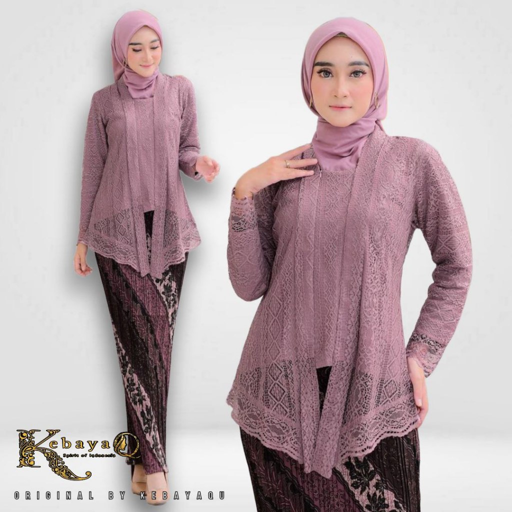 Jual KQ SETELAN BLOUSE KEBAYA MODERN KUTU BARU BRUKAT MALIKA PREMIUM