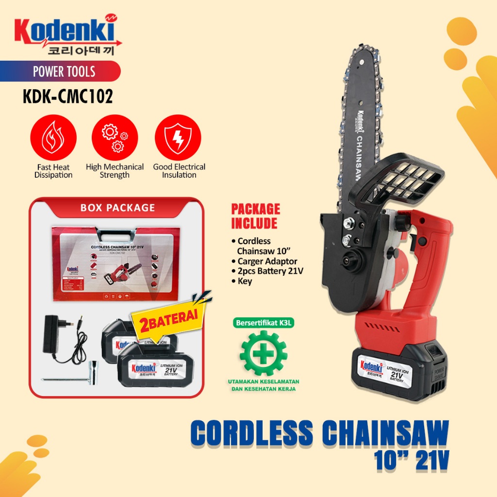 Jual Mesin Potong Kayu Pohon Portable Baterii Cordless Chain Saw 10