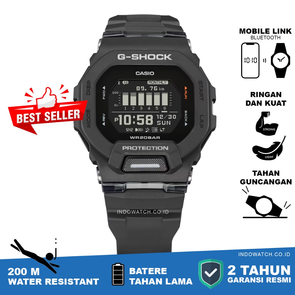 Jual Casio G Shock GBD 200 1 GARANSI RESMI PT GAP Shopee Indonesia