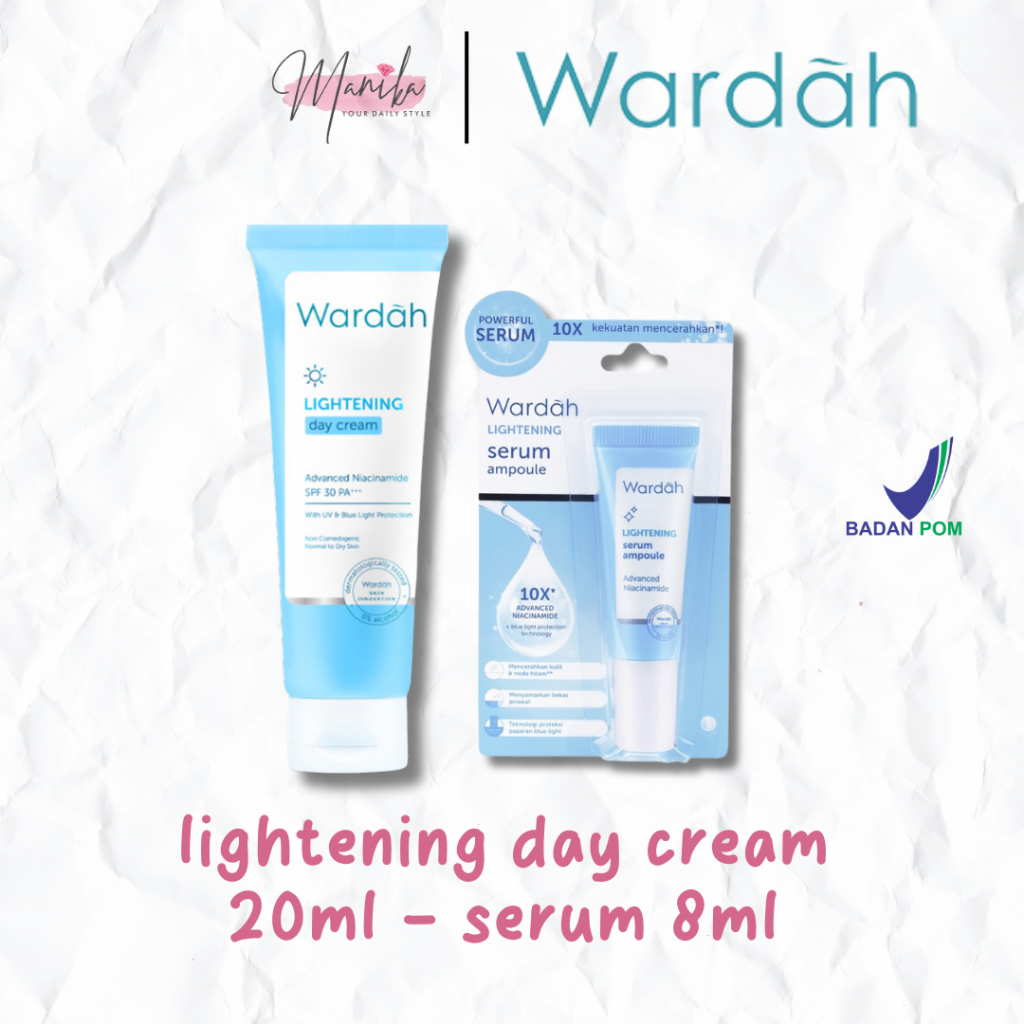 Jual Wardah Lightening Day Cream Ml Serum Ampoule Ml Krim Pagi