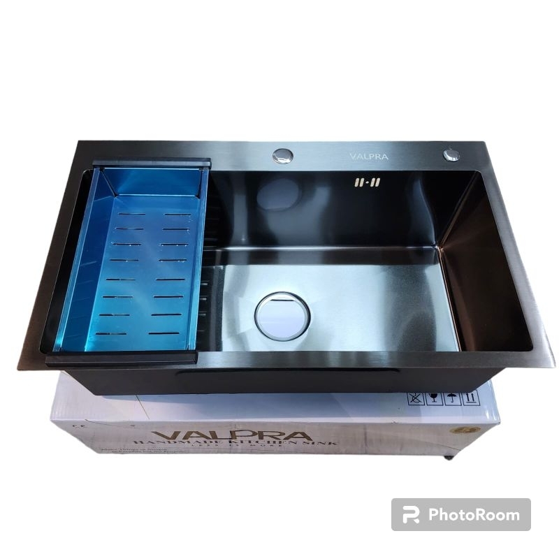 Jual Paket Lengkap Kitchen Sink Stainless VALPRA 7545 HITAM Bak Cuci