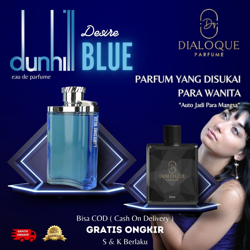 Jual PARFUM PRIA DISUKAI WANITA AROMA DUNHILL BLUE ORIGINAL TAHAN LAMA