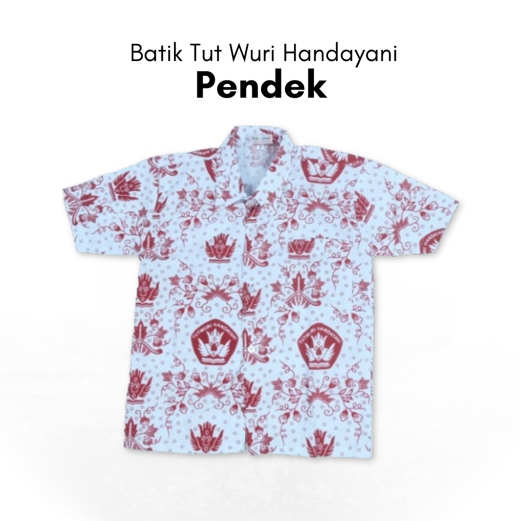 Jual Baju Kemeja Batik Tut Wuri Handayani Merah Seragam Sekolah SD