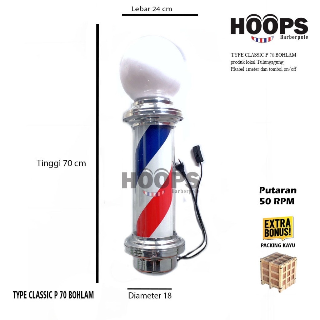 Jual Lampu Barbershop Bohlam Barberpole Premium Shopee Indonesia