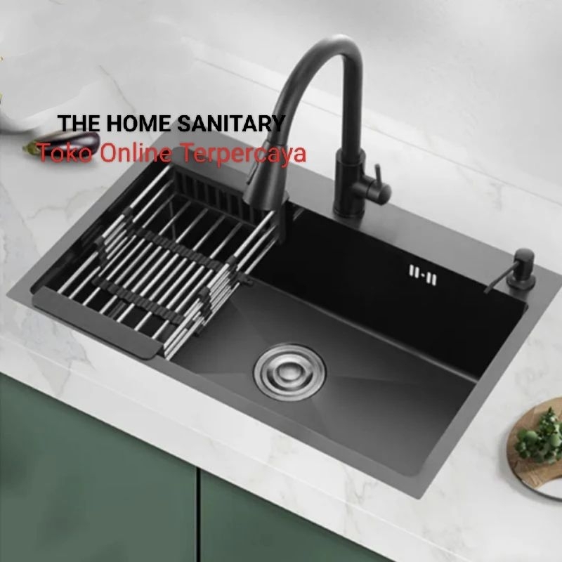 Jual Paket Lengkap Kitchen Sink Lunar Black Paket Kran Tarik