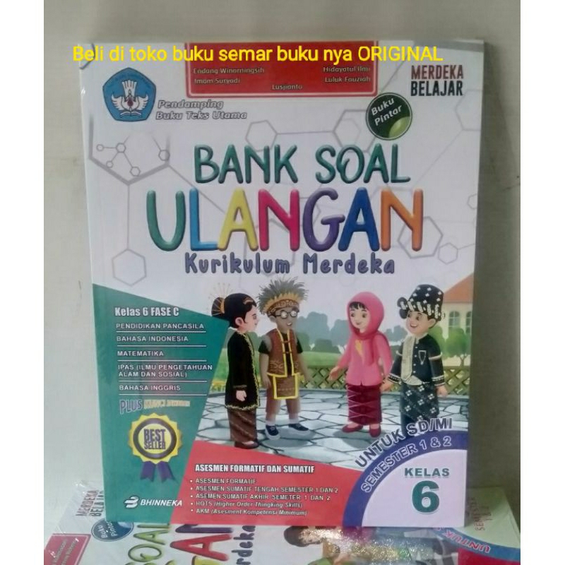 Jual BUKU BANK SOAL ULANGAN KLS 6 SD MI KURIKULUM MERDEKA SEMESTER I