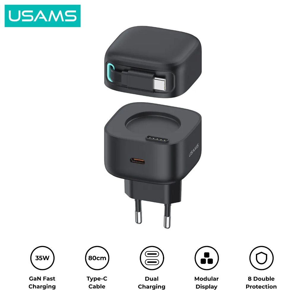 Jual USAMS XMF Series GaN Fast Charger Dual Port PD 35W With Type C