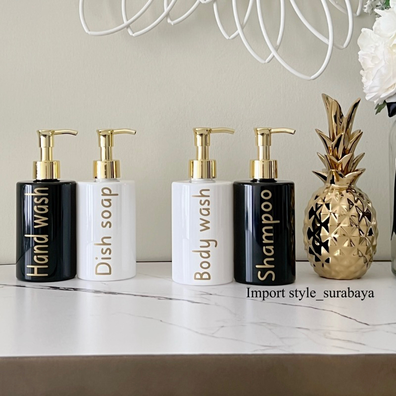 Jual Botol HITAM PUTIH EXCLUSIVE 250ml GOLD NATURAL Glossy Luxury