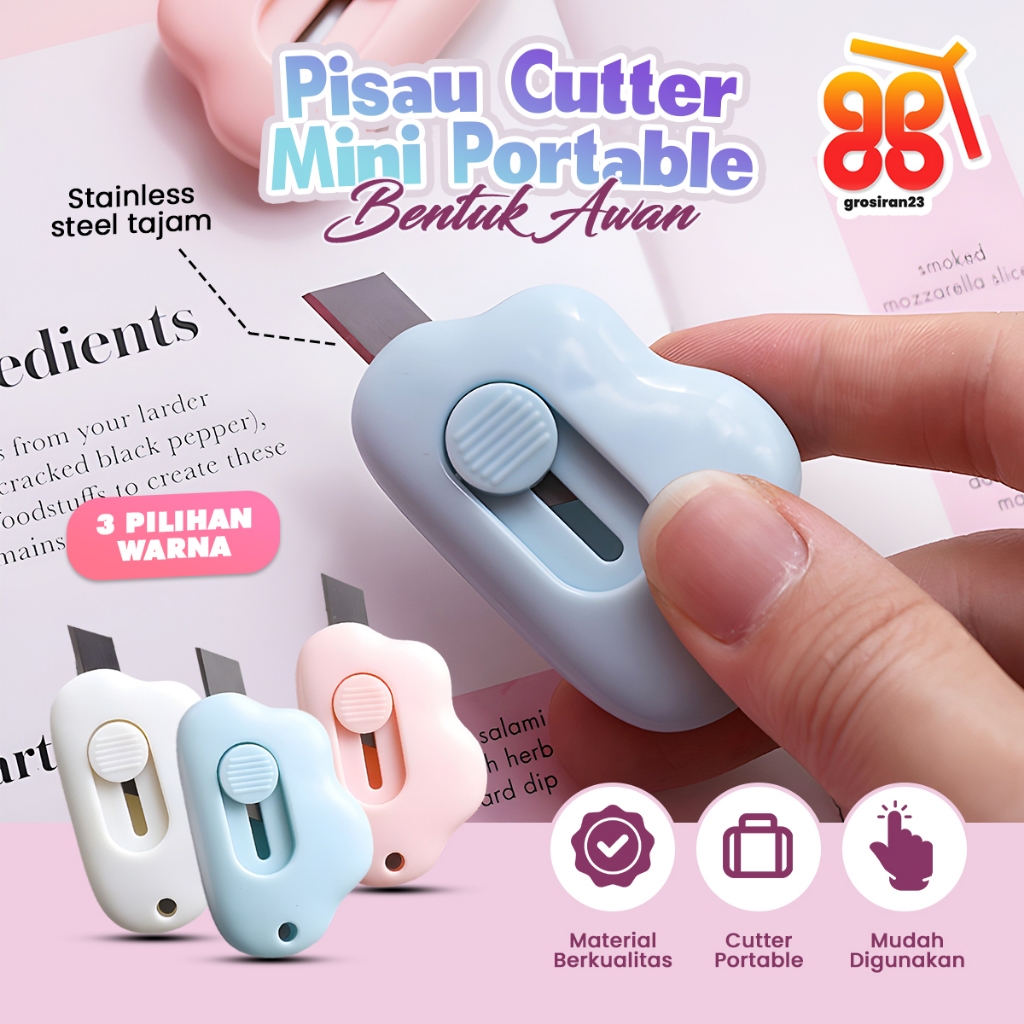 Jual Mini Cutter Lucu Bentuk Awan Pisau Kartun Untuk Alat Tulis Kantor