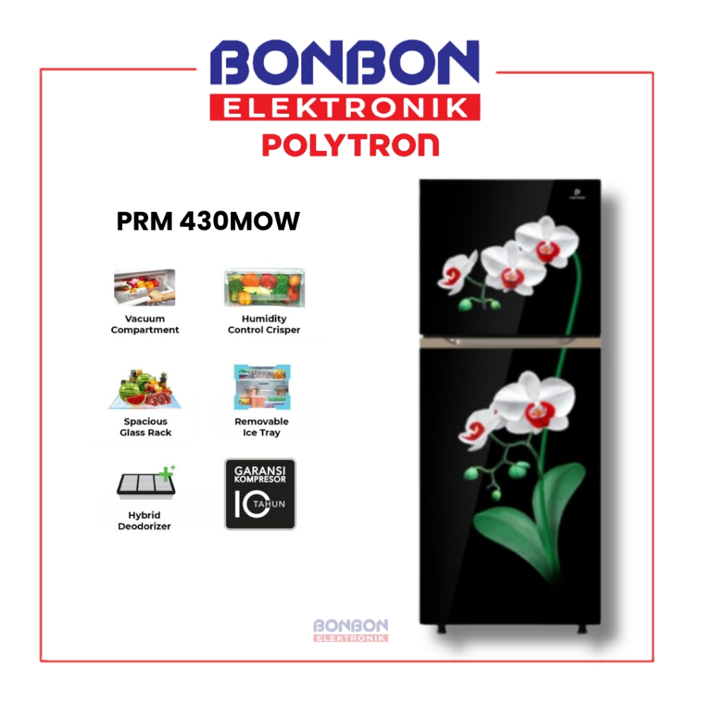 Jual Polytron Kulkas 2 Pintu Belleza Varia Series PRM 430MOW PRM430