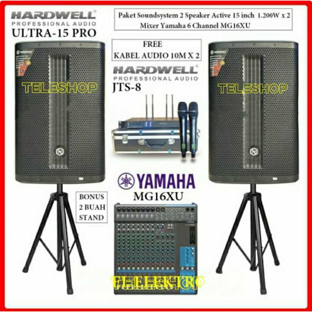 Jual Paket Sound System Speaker 15 Inch Hardwell Ultra 15 Pro Mixer