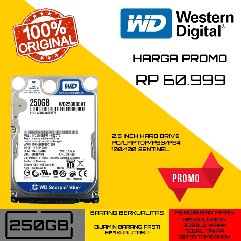 Jual Hdd Hardisk Sata Laptop Ps Inch Wd Toshiba Hgst Seagate