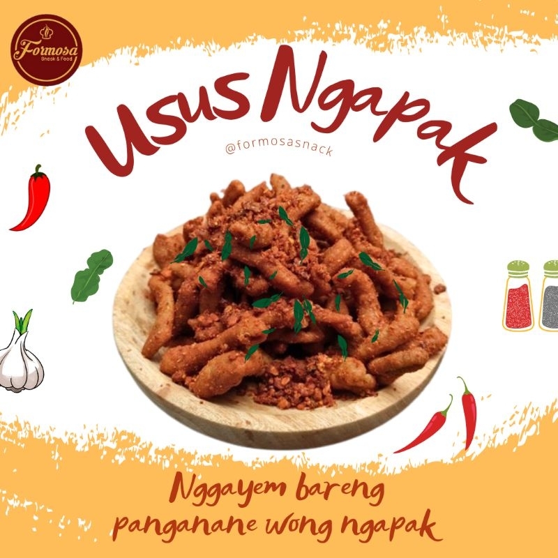 Jual Formosa Snack USUS NGAPAK Usus Ayam Crispy PEDAS Kemasan ½ Kg