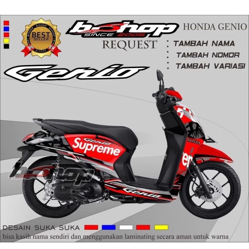 Jual Sticker Decal Honda Genio Motif Suprim Full Body Shopee Indonesia