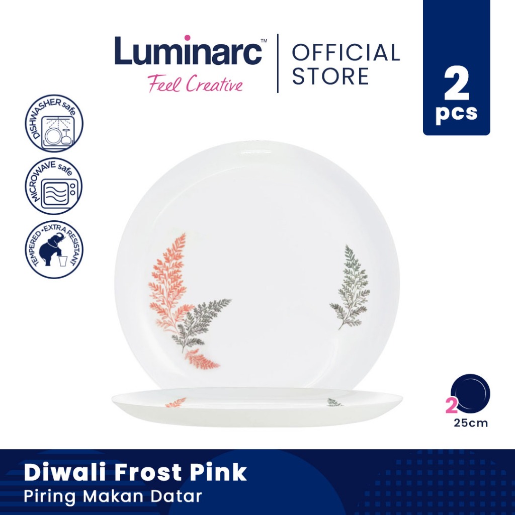 Jual Luminarc Piring Makan Datar Diwali Frost Pink Cm Pcs Shopee