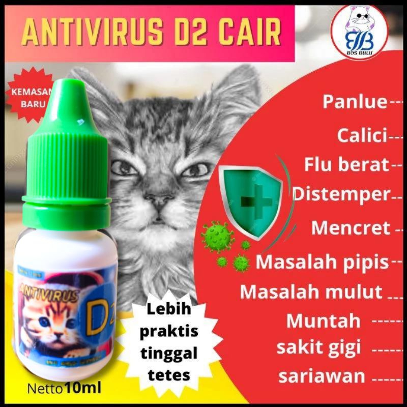 Jual D Cair Obat Virus Calici Panlue Distemper Flu Berat Muntah Diare