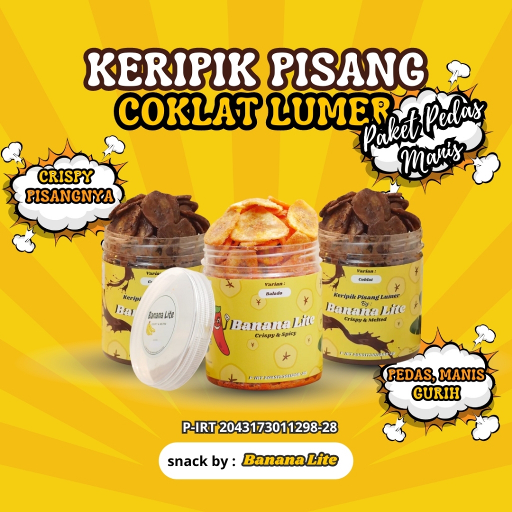 Jual Banana Lite Paket Pedas Manis Toples Gram Keripik Pisang