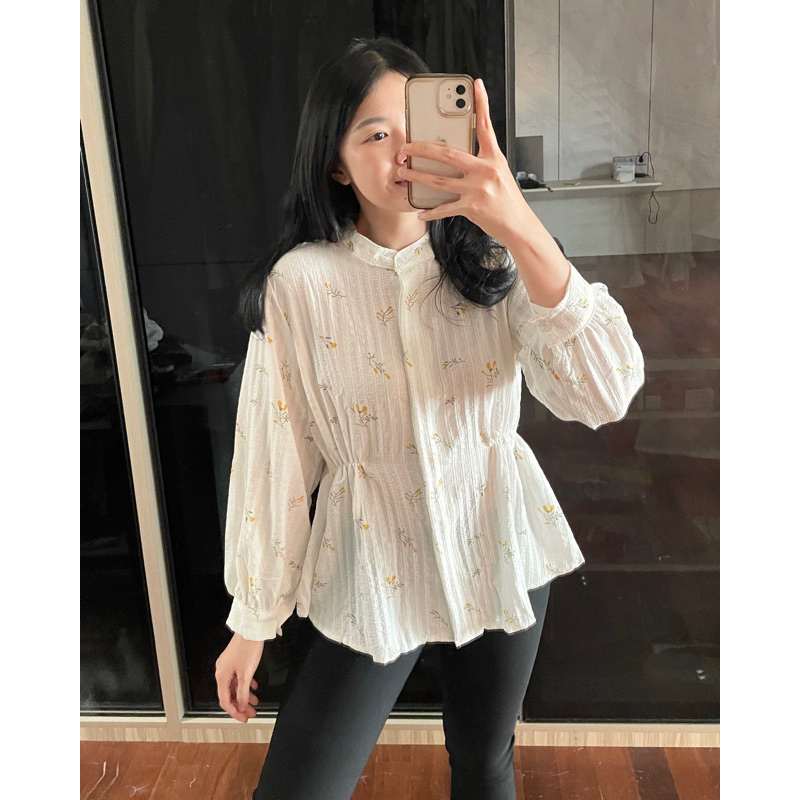 Jual Eska Clothing Gita Blouse Kemeja Bunga Wanita Import Korean