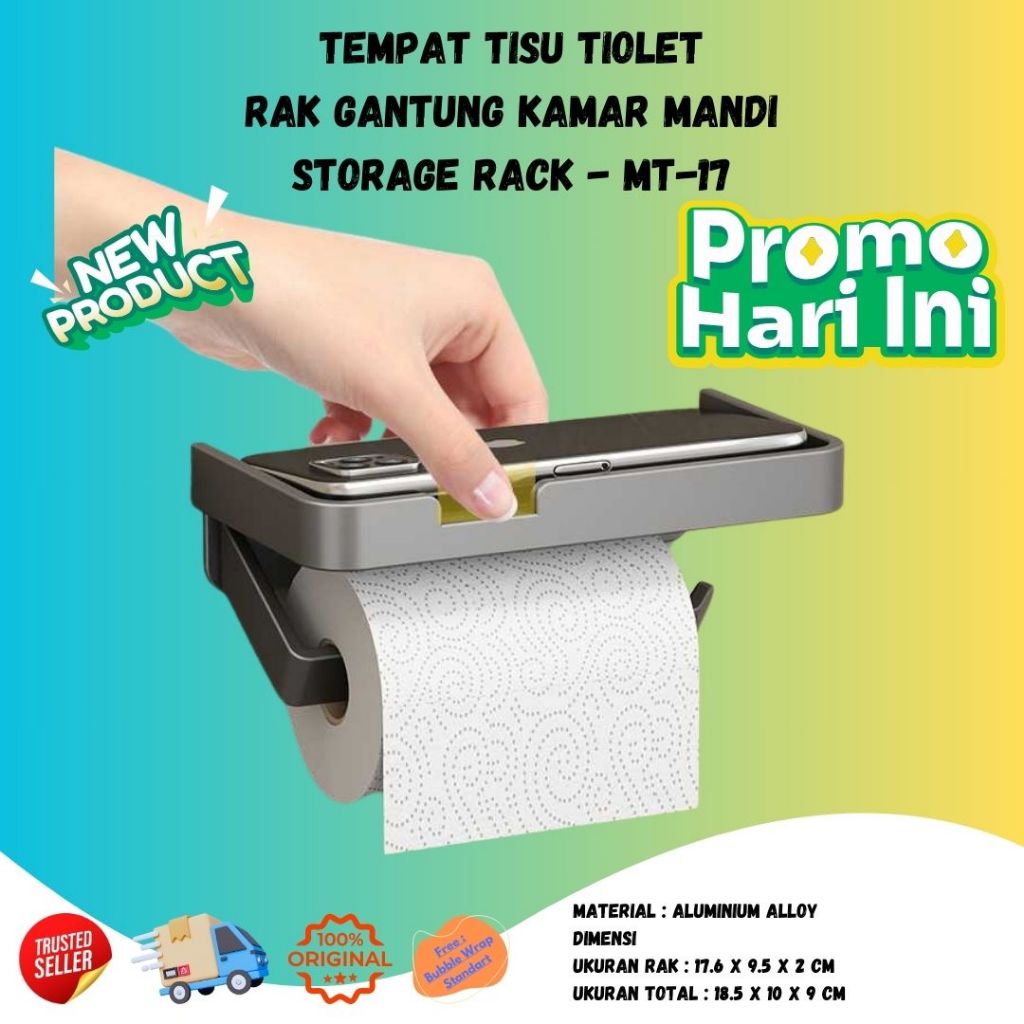 Jual Tempat Tisu Toilet Rak Gantung Kamar Mandi Storage Rack